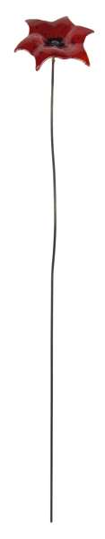 Zauberhafter Gartenstecker Glasblume rot ca. 120 cm - Gartendekoration